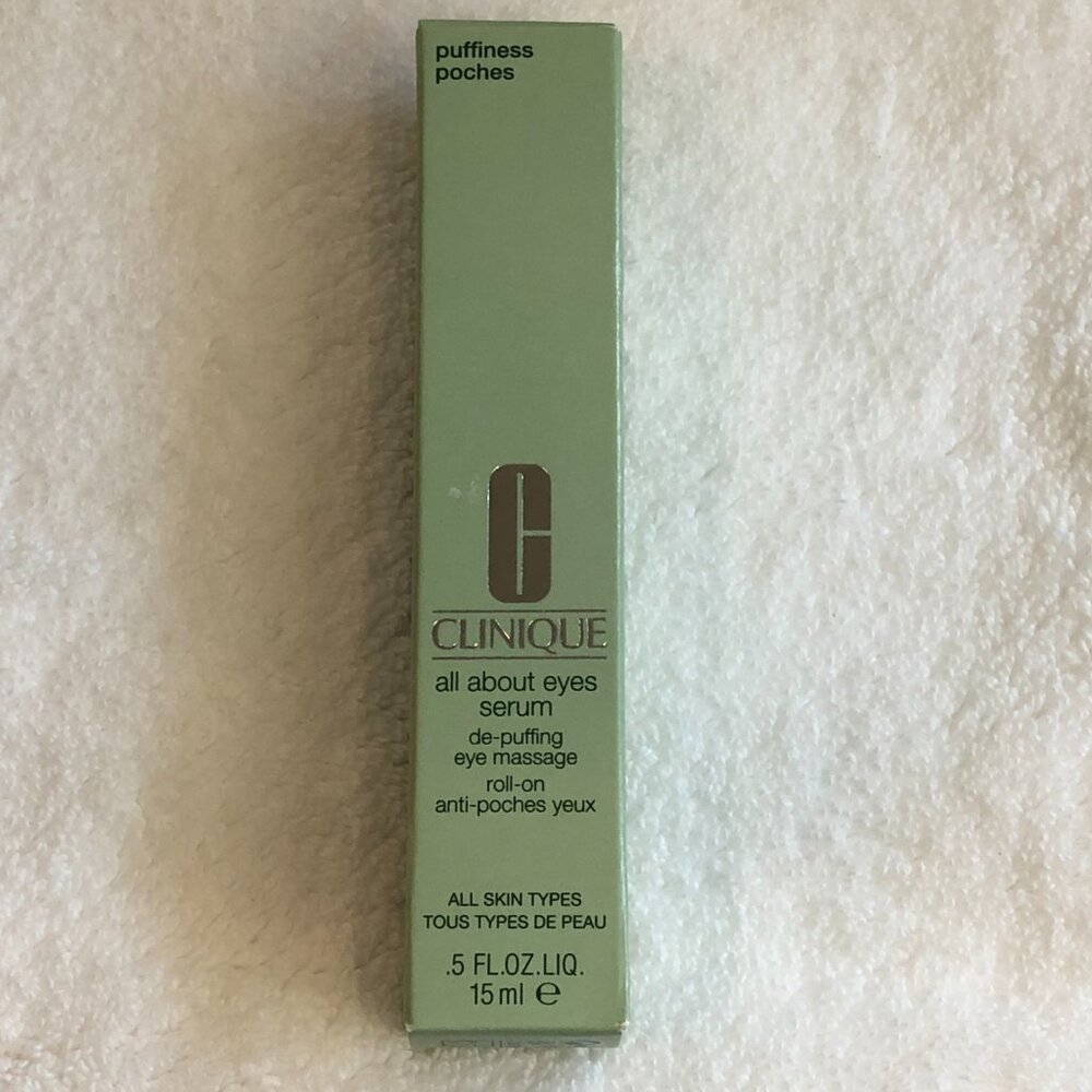 NWT Clinique All About Eye Serum De-Puffing Eye Massage 15ml/0.5oz - Picture 2 of 9